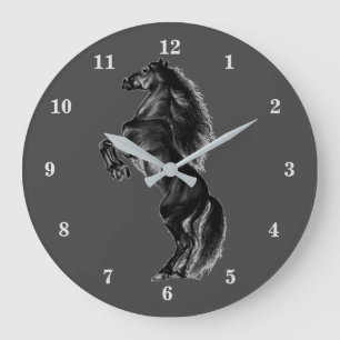 Upright Wild Horse Wall Clock - Choose Colour