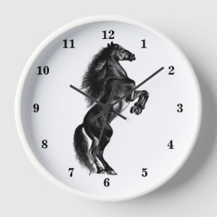 Upright Wild Horse Wall Clock - Custom Colors
