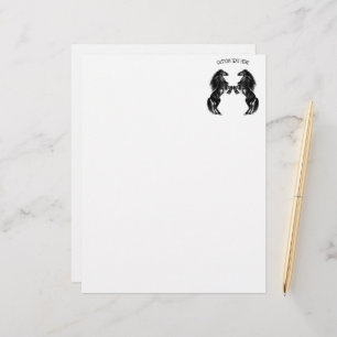Upright Wild Horses Letterhead with Custom Text