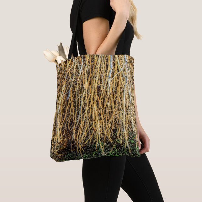 Uprooted 3 in a Series Tote Bag (Close Up)