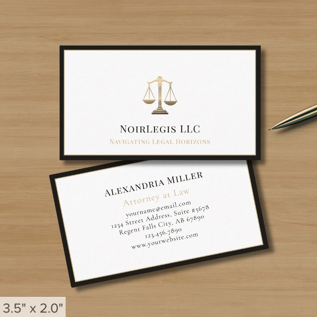 Upscale Attorney Legal Office Law Firm Business Card (Creator Uploaded)