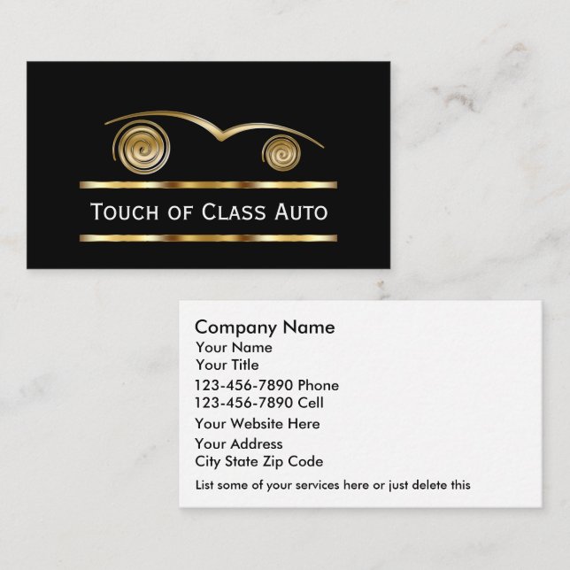 Upscale Auto Repair Business Cards (Front/Back)