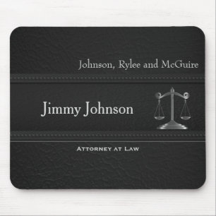Upscale Black Leather - Lawyer Design Mouse Mat