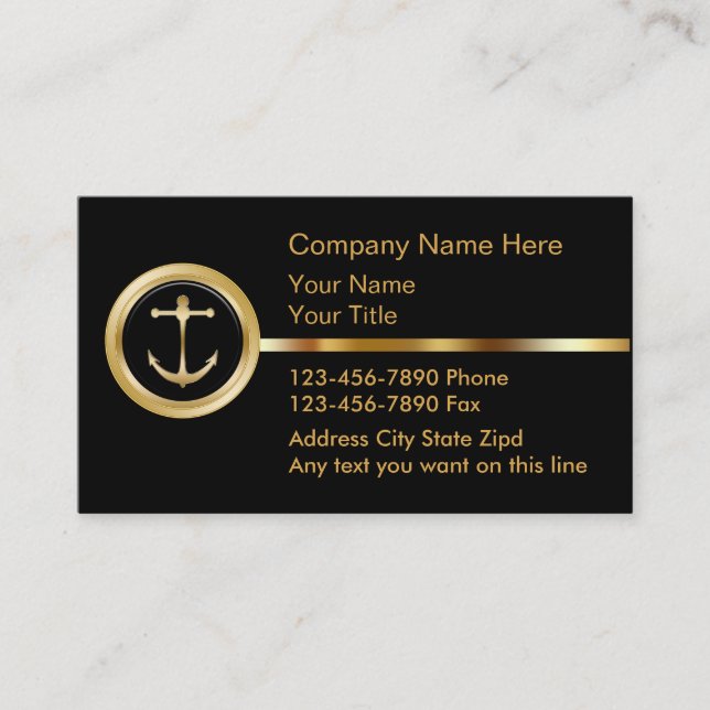 Upscale Boating Business Cards (Front)
