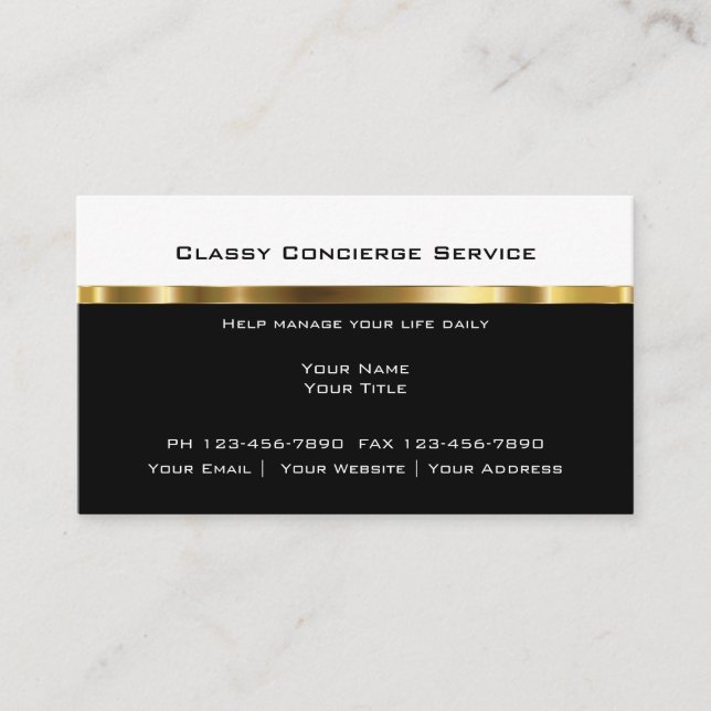 Upscale Concierge Businesscards Business Card (Front)