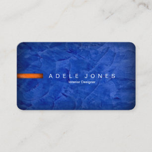 Upscale Elegant Blue And Orange Business Card
