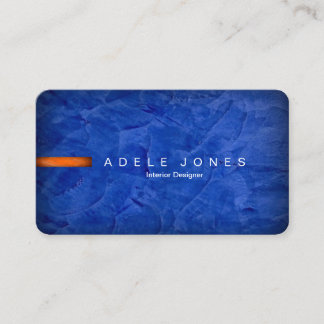 Upscale Elegant Blue And Orange Business Card