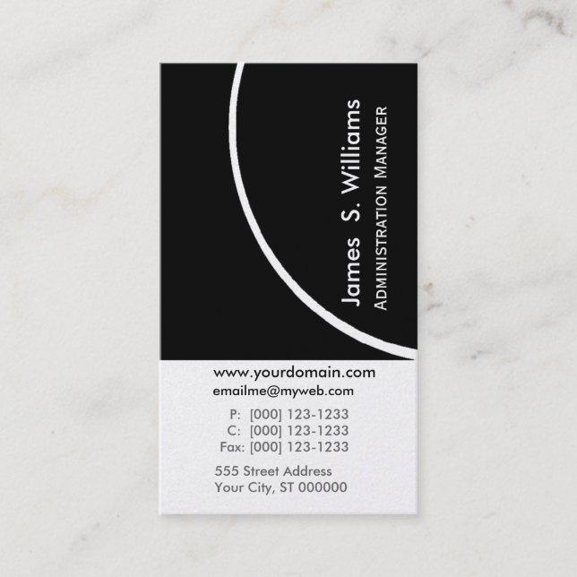 Upscale Elegant Luxurious Professional Black White Business Card (Front)