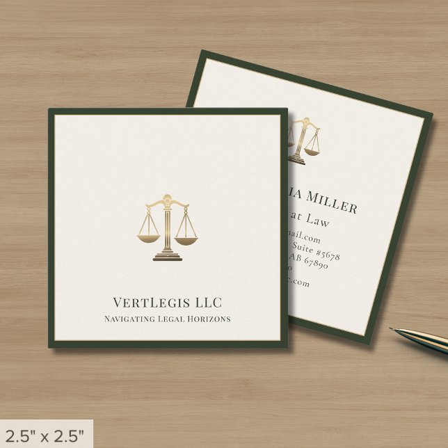 Upscale Law Lawyer Attorney Legal  Square Business Card (Creator Uploaded)