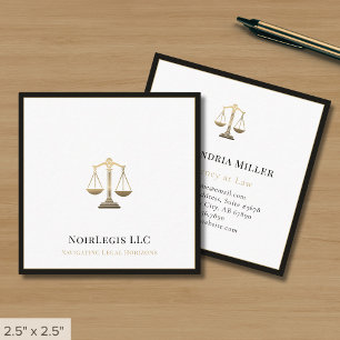 Upscale Law Lawyer Attorney Legal Square Business Card