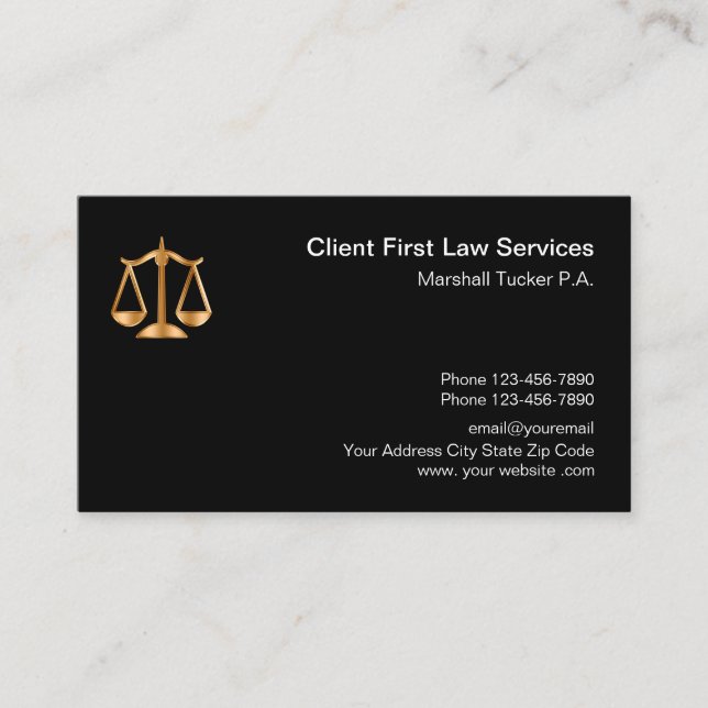 Upscale Law Office Business Card (Front)