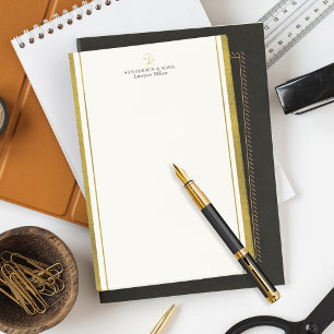 Upscale lawyer faux gold glitter stripes elegant post-it notes