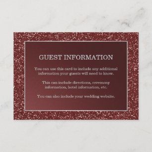 Upscale Marsala Glitter Look Wedding Guest Insert