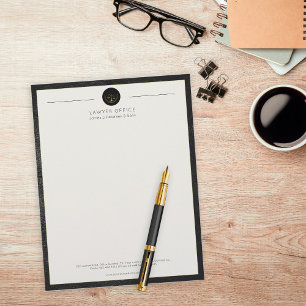 Upscale office black leather look and gold lawyer custom letterhead