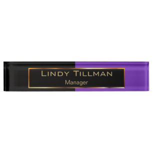 Upscale Purple and Black Nameplate