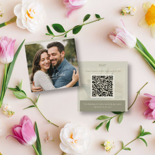 Upscale QR Code Cruise Photo Destination Wedding Enclosure Card