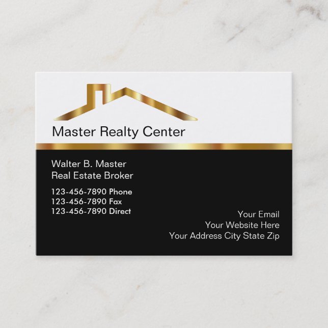 Upscale Real Estate Broker Business Cards (Front)
