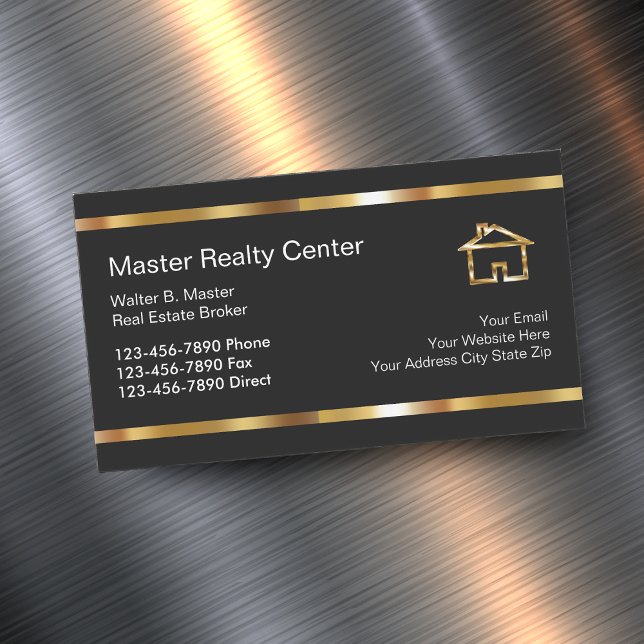 Upscale Real Estate Design Magnetic Business Card (Creator Uploaded)