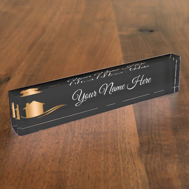Upscale Real Estate Desk Accessory Nameplate (Side)