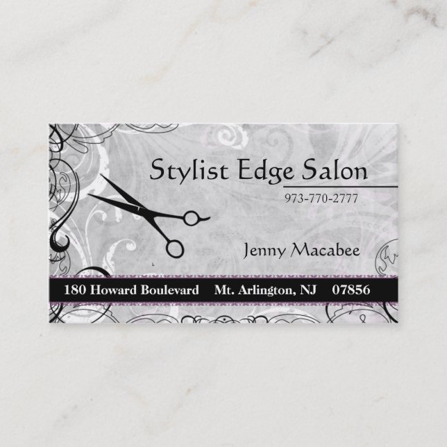 Upscale  Salon Appointment Business Card (Front)