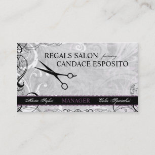 Upscale Swirls and Fluers Salon Business Card
