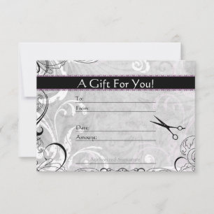 Upscale Swirls and Fluers Salon Gift Card