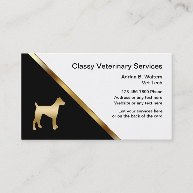 Upscale Veterinarian Business Cards (Front)
