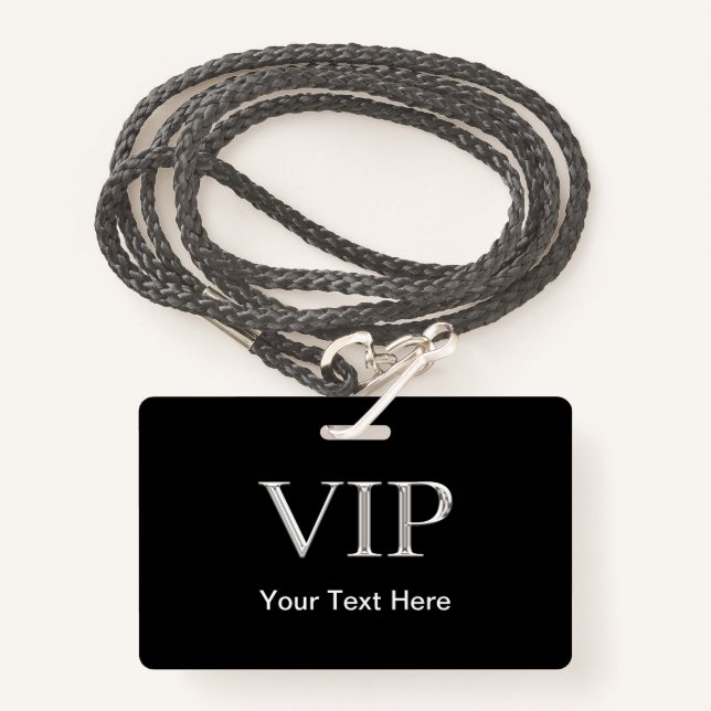 Upscale VIP Visitor ID Badge (Front with Lanyard)