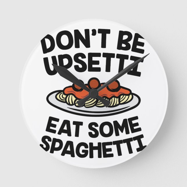Upsetti Spaghetti Round Clock (Front)