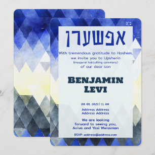Upsherin First Haircut Jewish Boy's 3rd Birthday I Invitation