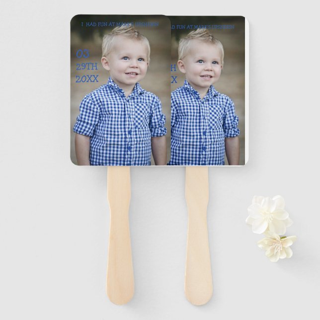 Upsherin Party Supplies Favours Hand Fans (Front and Back)