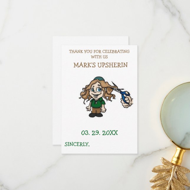 Upsherin Thank you Greeting Cards (Front/Back In Situ)