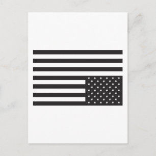 Upside Down American Flag in Black. Postcard