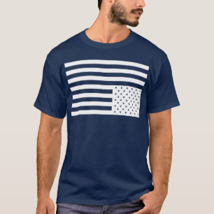 Upside Down American Flag in Black. T-Shirt