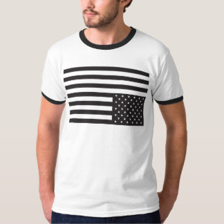 Upside Down American Flag in Black. T-Shirt