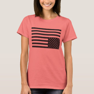 Upside Down American Flag in Black. T-Shirt