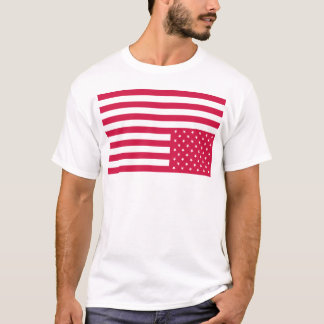 Upside Down American Flag - Red T-Shirt