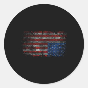 Upside Down American Flag, Vintage Upside Down Usa Classic Round Sticker