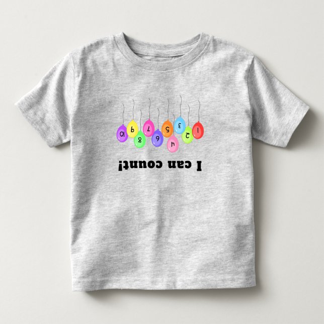 Upside Down Balloon Counting Toddler T-Shirt (Front)