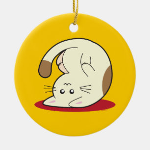 Upside Down Cat Ceramic Tree Decoration