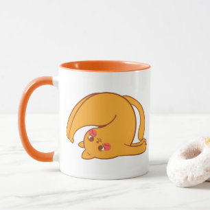 Upside down feline mug