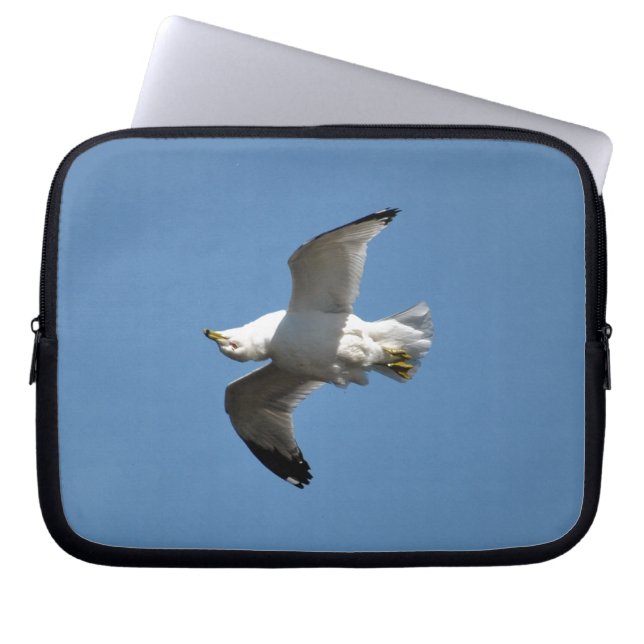 Upside-down Flying Gull Wildlife Collection Laptop Sleeve (Front)