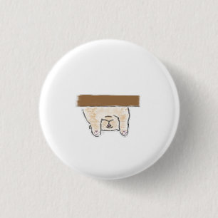 Upside Down Hanging Beige Cat Personalised Gift 3 Cm Round Badge