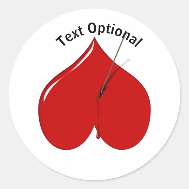 Upside Down Heart Anti Valentine's Day  Classic Round Sticker (Front)