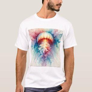 Upside Down Jellyfish 050824AREF123 - Watercolor T-Shirt