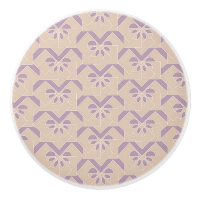 Upside down lavender pattern ceramic knob (Front)