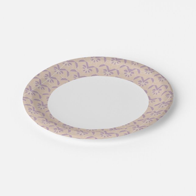 Upside down lavender pattern paper plate (Angled)