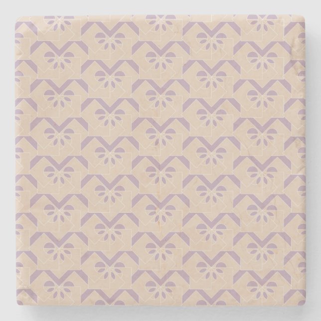 Upside down lavender pattern stone coaster (Front)