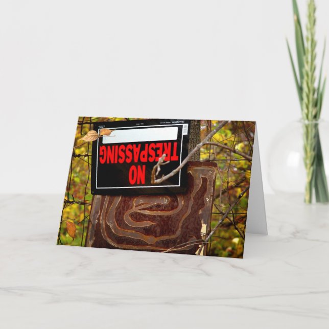 Upside Down No Trespassing Card (Front)
