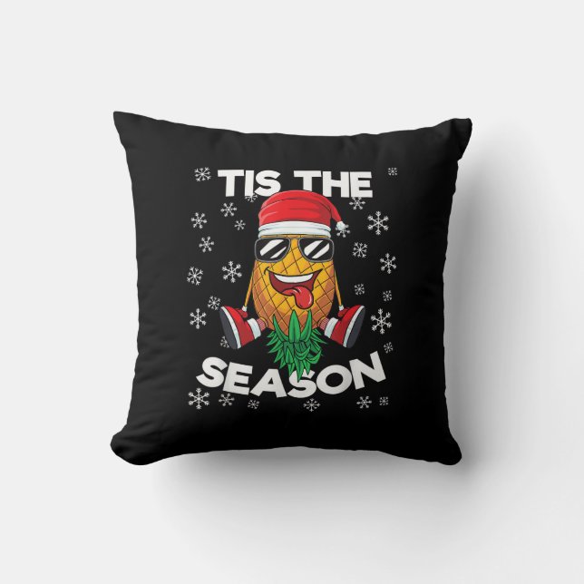 Upside Down Pineapple Santa Tis Season Christmas S Cushion (Front)